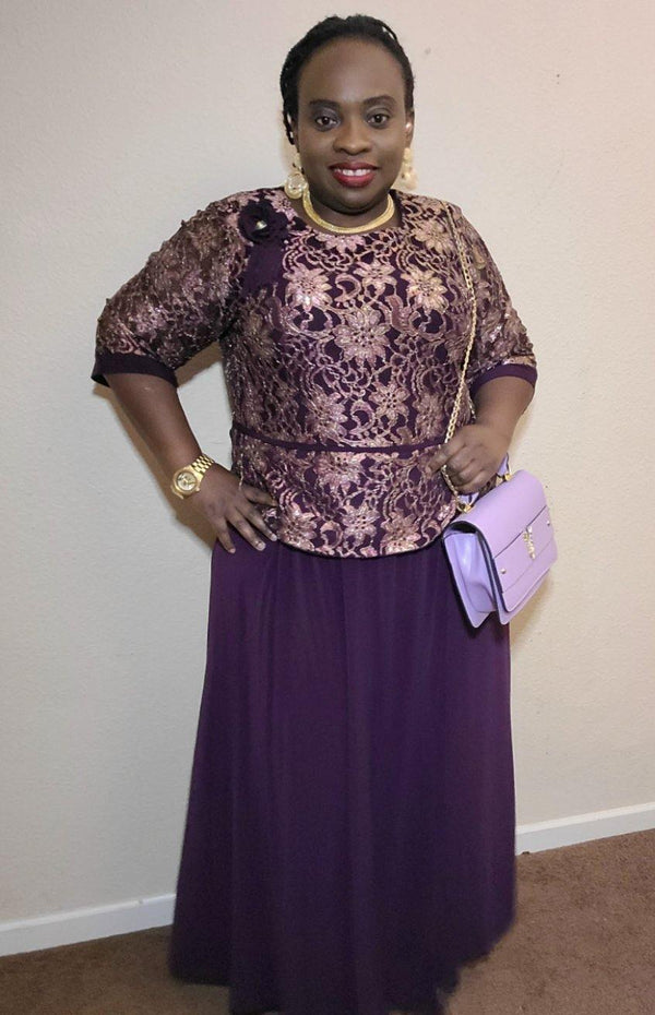 Big size classy purple dress - Blessed_PTA_Collections