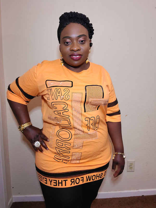 Orange and black 2pc set - Blessed_PTA_Collections