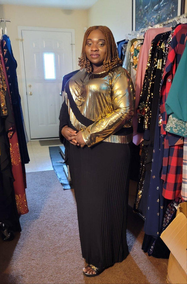 Black &gold beautiful dress - Blessed_PTA_Collections