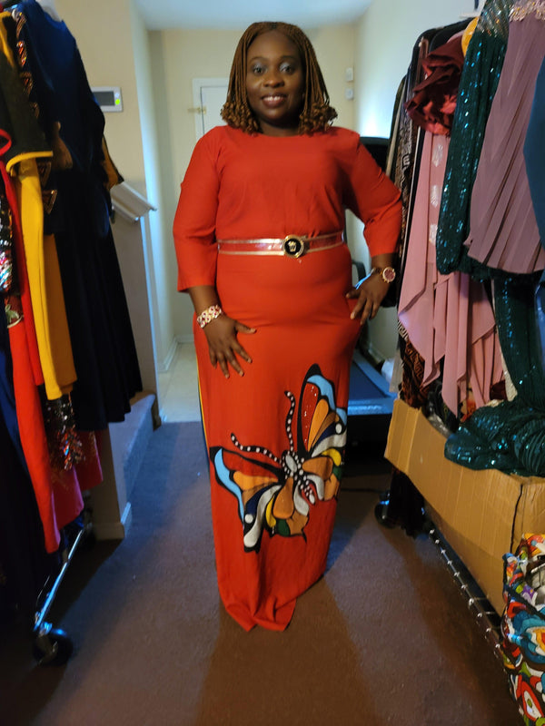 Belted Red dress - Blessed_PTA_Collections