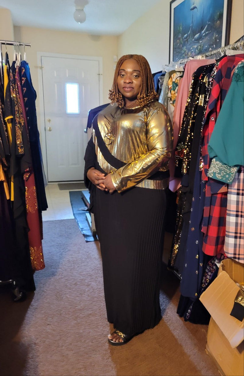 Black &gold beautiful dress - Blessed_PTA_Collections