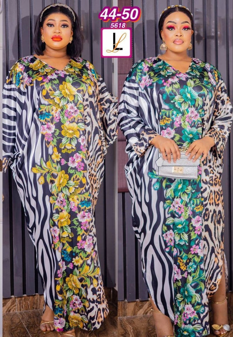 Silky flowered dress in two colors - Blessed_PTA_Collections
