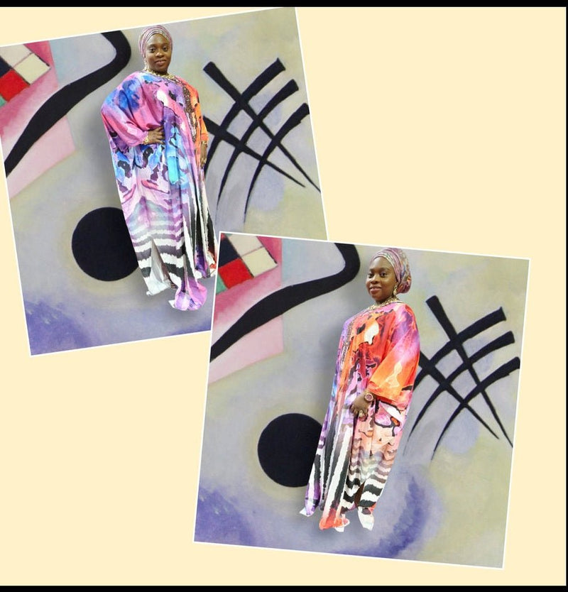 Multicolored stylish free dress - Blessed_PTA_Collections
