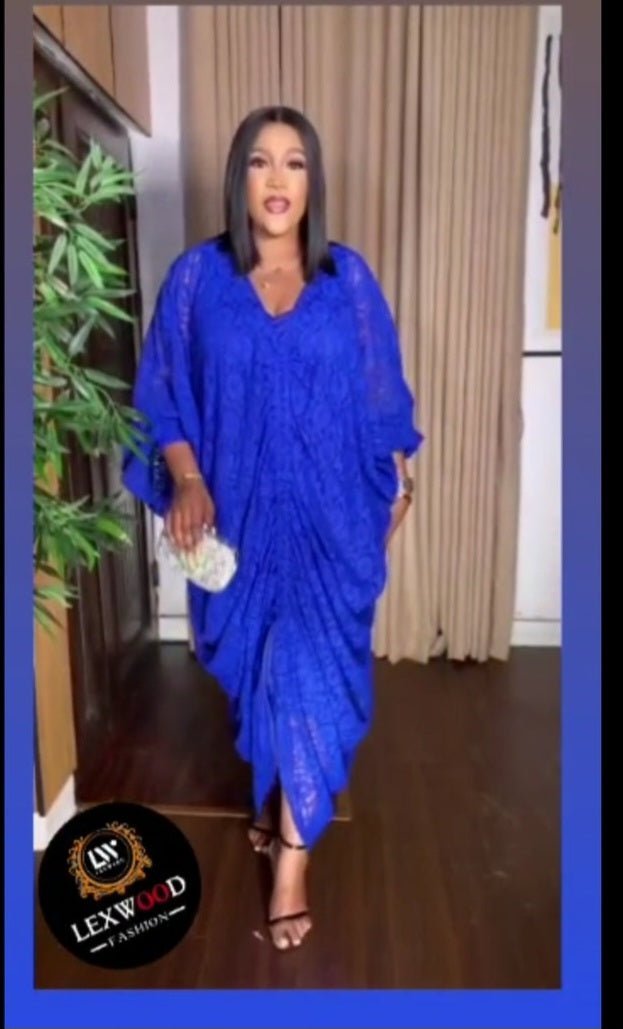 Classy 2pc blue dress with drawstring - Blessed_PTA_Collections