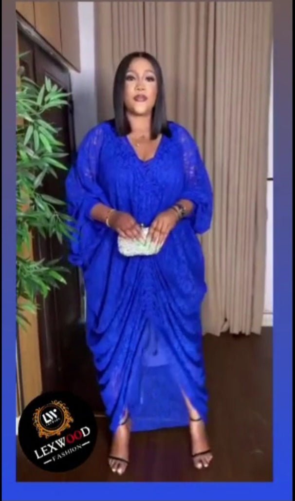 Classy 2pc blue dress with drawstring - Blessed_PTA_Collections