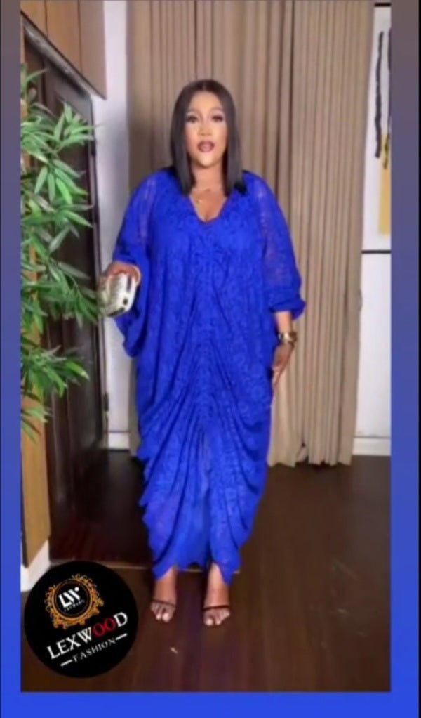 Classy 2pc blue dress with drawstring - Blessed_PTA_Collections