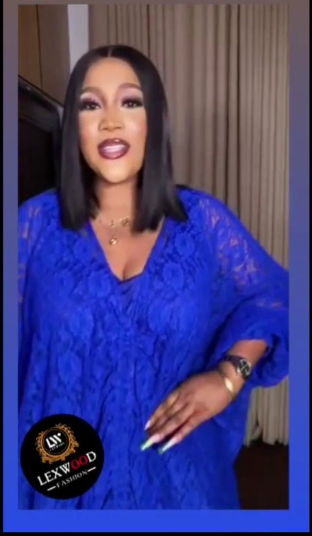 Classy 2pc blue dress with drawstring - Blessed_PTA_Collections