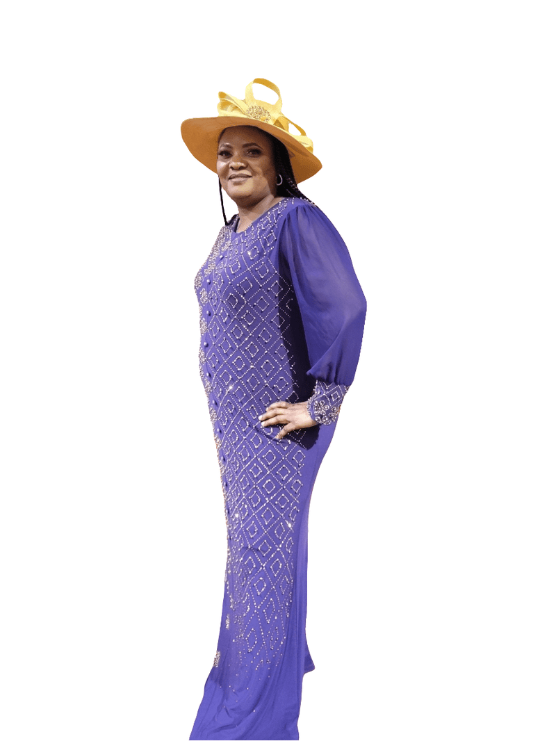 Beautiful purple long dress - Blessed_PTA_Collections