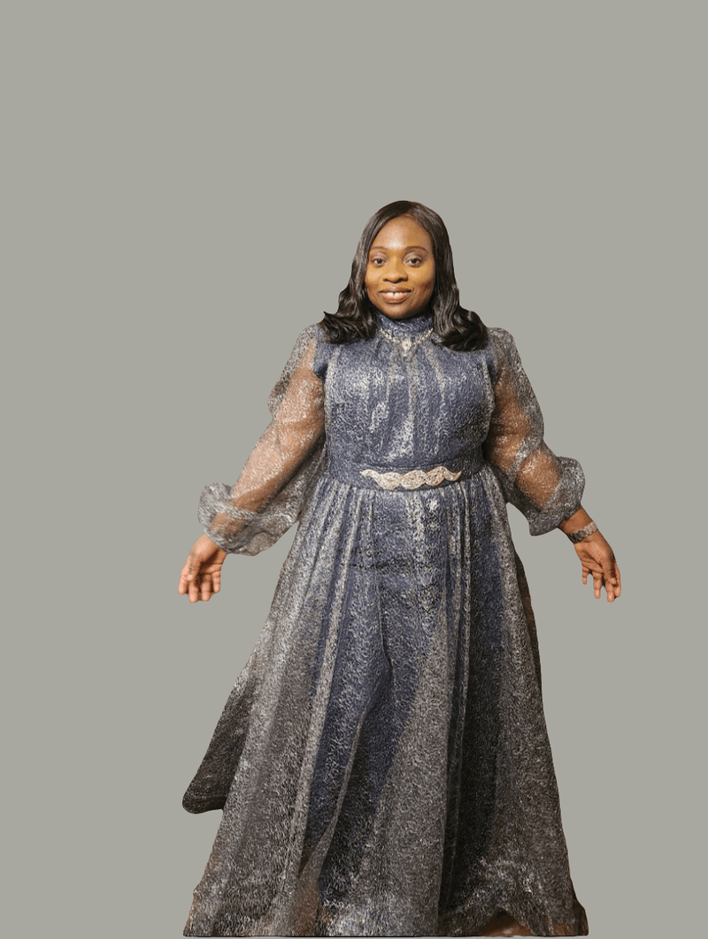 Mint green and purple belted long dress - Blessed_PTA_Collections
