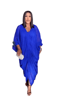 Classy 2pc blue dress with drawstring - Blessed_PTA_Collections