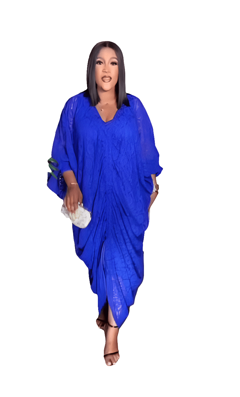 Classy 2pc blue dress with drawstring - Blessed_PTA_Collections