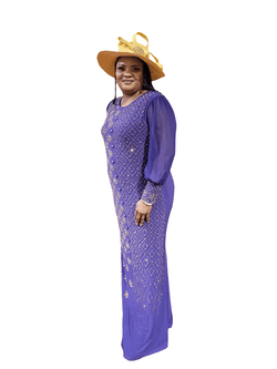 Beautiful purple long dress - Blessed_PTA_Collections
