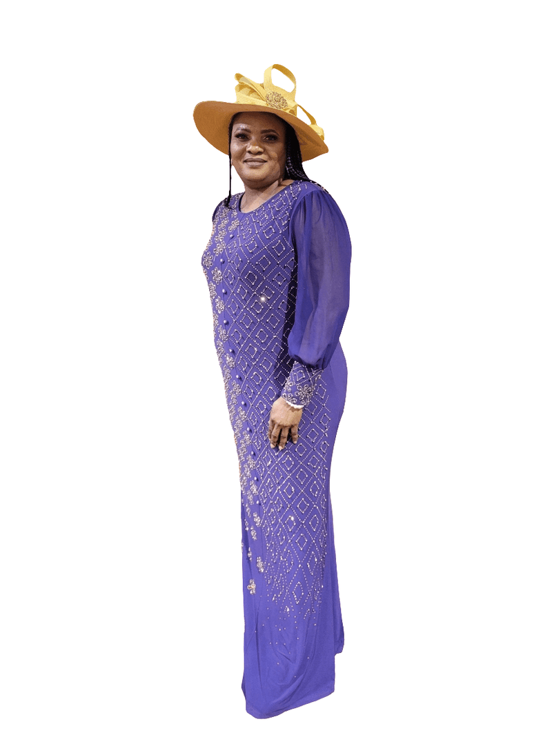 Beautiful purple long dress - Blessed_PTA_Collections