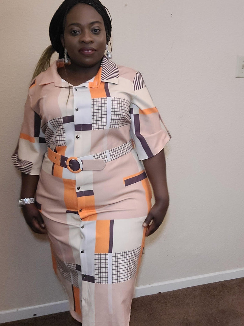 Spicy belted short sweet dress - Blessed_PTA_Collections