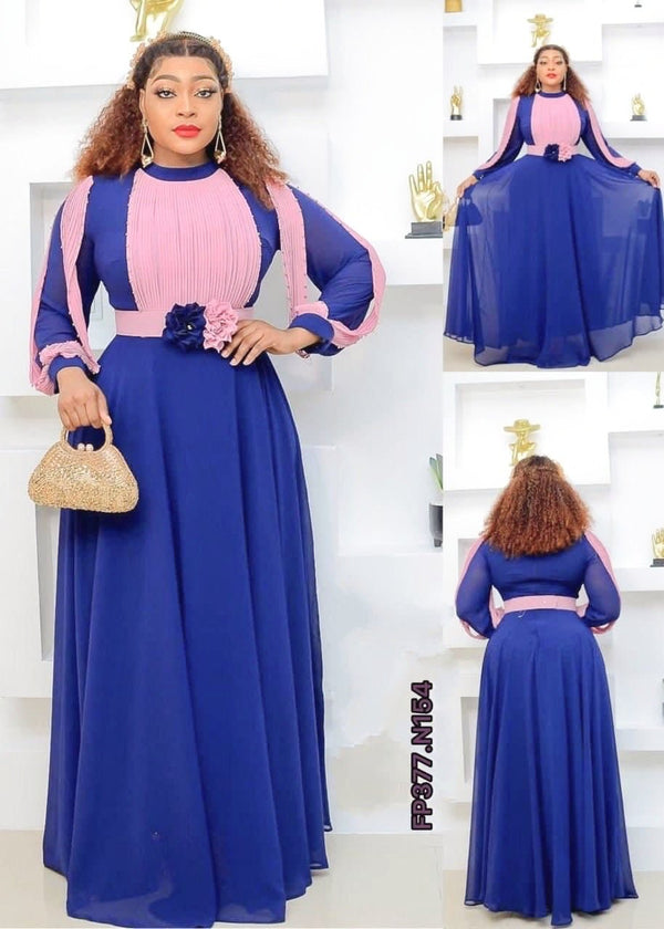 Vibrant blue and pink dress - Blessed_PTA_Collections