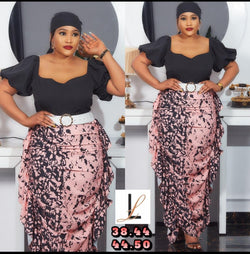 Luxury two - tone dress with black scarf - Blessed_PTA_Collections