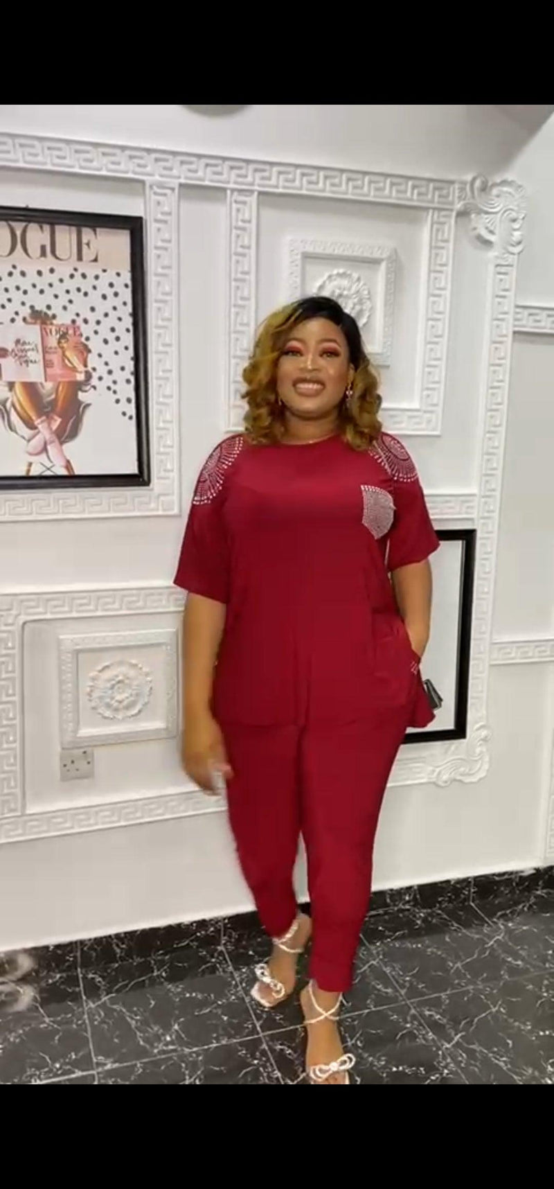 Hawt 2pc wine free size outfit - Blessed_PTA_Collections