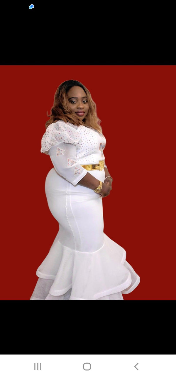 Butterfly two layers white sexy dress - Blessed_PTA_Collections