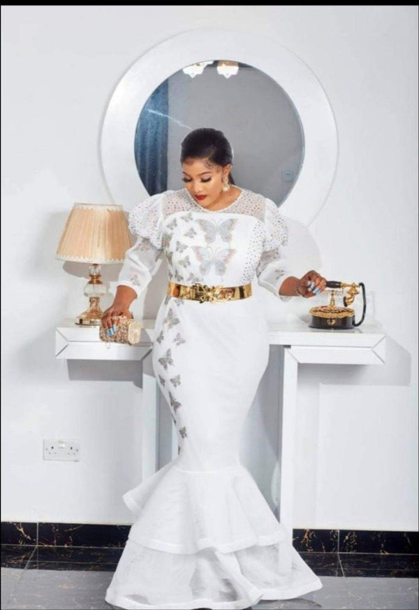 Butterfly two layers white sexy dress - Blessed_PTA_Collections