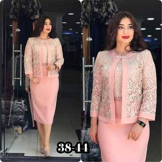 Pink lace jacket dress suit - Blessed_PTA_Collections