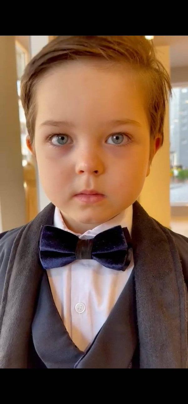 5 pc boys black & dark blue suit