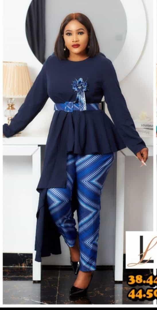 BELTED BLUE PANT TWO PIECE